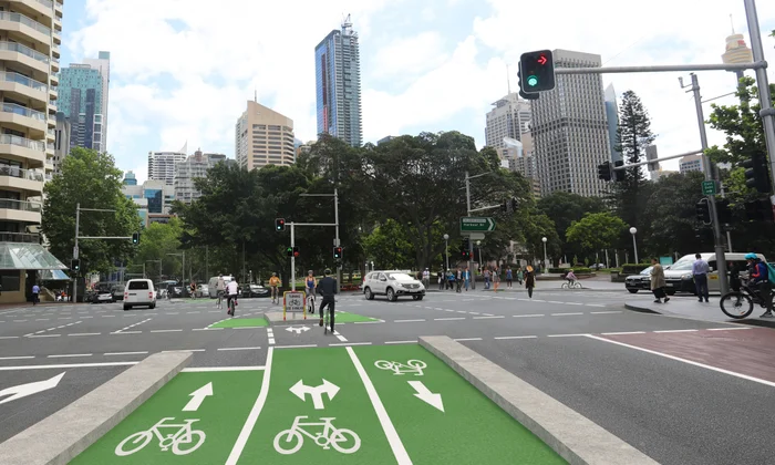 street with bicycle lanes